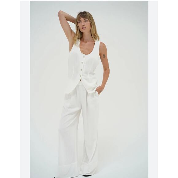 LNA KIANA LINEN PULL ON N PANT AND TOP SET MEDIUM - Picture 1 of 11